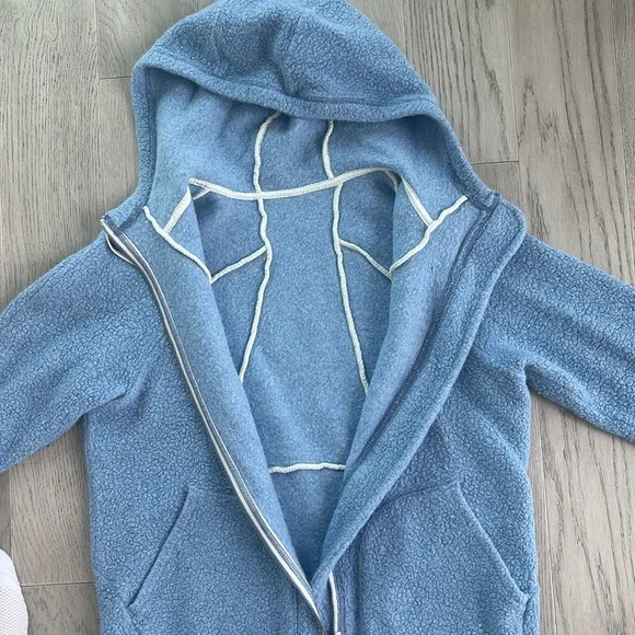 Lululemon So Sherpa Hooded Jacket Blue Medium - Picture 8 of 13